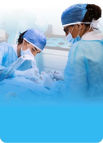 Two dentists treating a patient